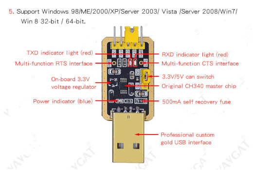 USB - uart конвертер на CH340 (RTS+CTS)