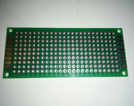 Двусторонняя макетная плата 3х7 см, зеленая