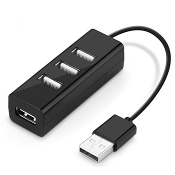 USB хаб концентратор разветвитель на 4 USB порта с кабелем 60 см, чёрный