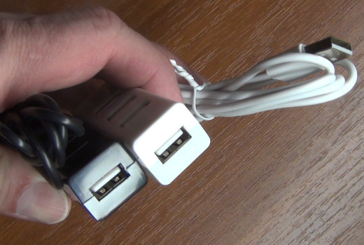 USB хаб концентратор разветвитель на 4 USB порта с кабелем 100 см, белый