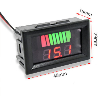 Вольтметр индикатор заряда аккумуляторной батареи (с красными цифрами)