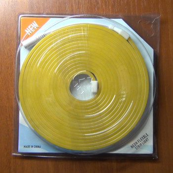 Гибкий неон 12В, 12x6 мм, жёлтый
