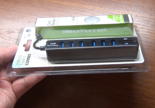 USB хаб концентратор разветвитель на 6 USB портов с SD и TF кардридером, чёрный